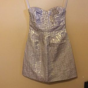 American Eagle Outfitters Strapless Gray Dress